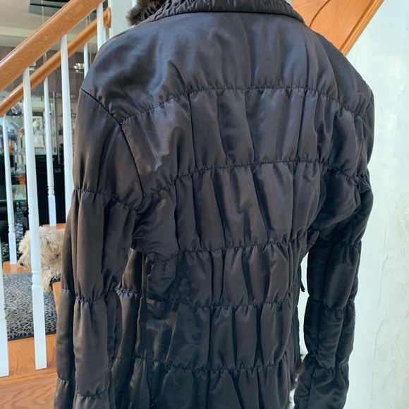 Reversible Rabbit Fur Coat Dark Brown - Picture 4 of 7